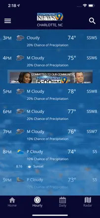 WSOC-TV Channel 9 Weather App: Screenshot 3 von 4