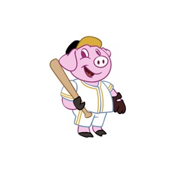 Baseball Piglet Stickers