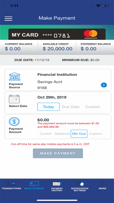 ForteraCU Cards Screenshot