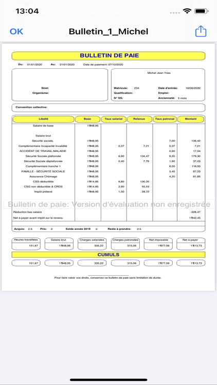 BULLETIN DE PAIE screenshot-3