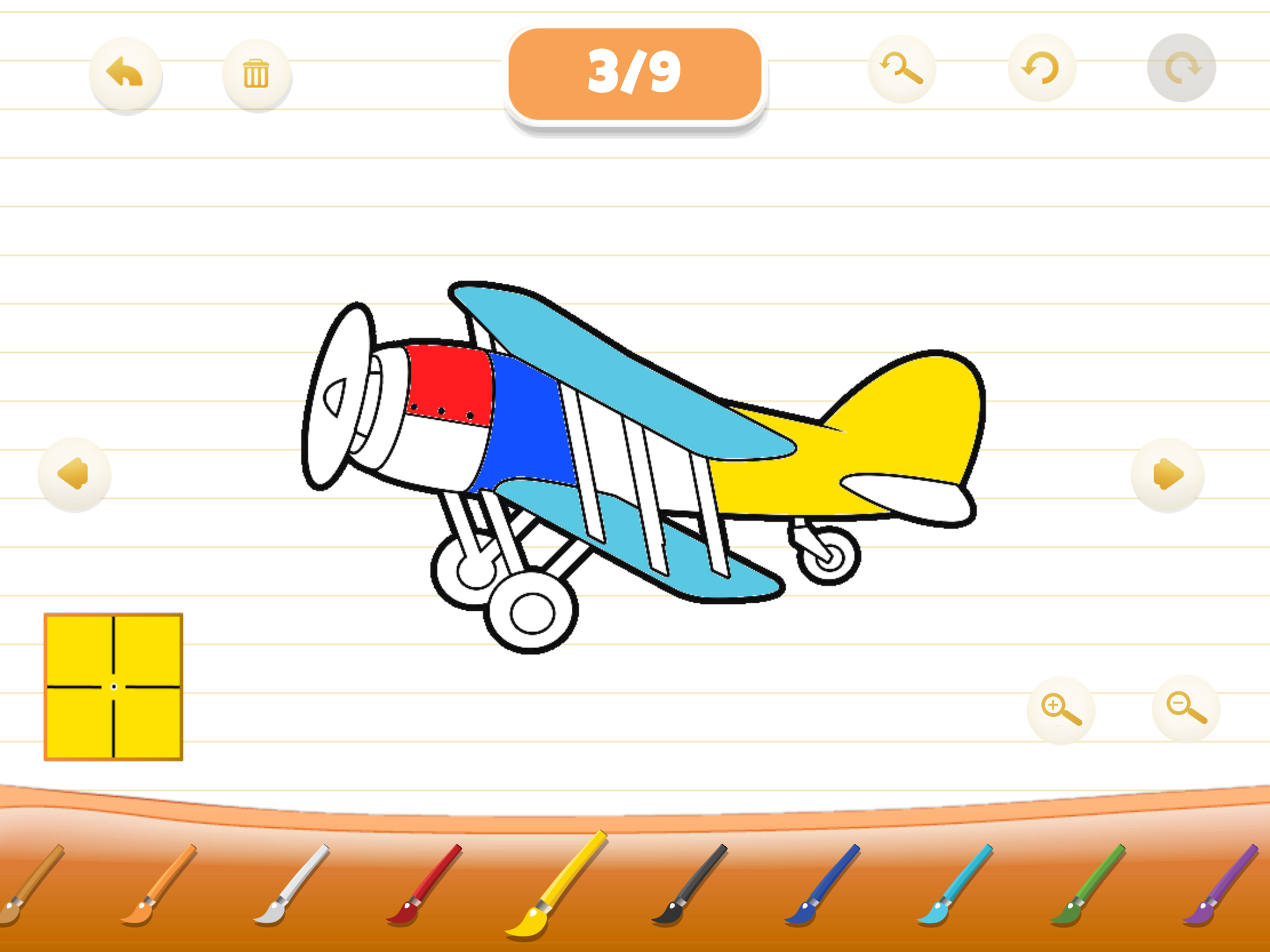 Airplane: Puzzle and Coloring