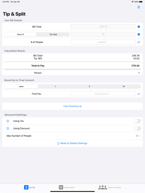 Screenshot #6 pour Tip and Split
