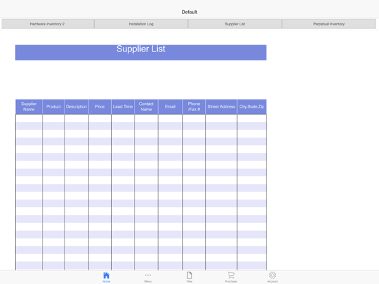 Software Inventory iPad screenshot