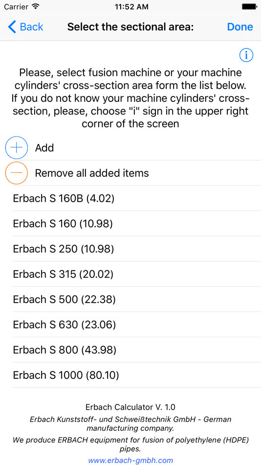 #2. Erbach® Fusion Calculator (iOS) Podle: Erbach Kunststoff- und Schweißtechnik GmbH