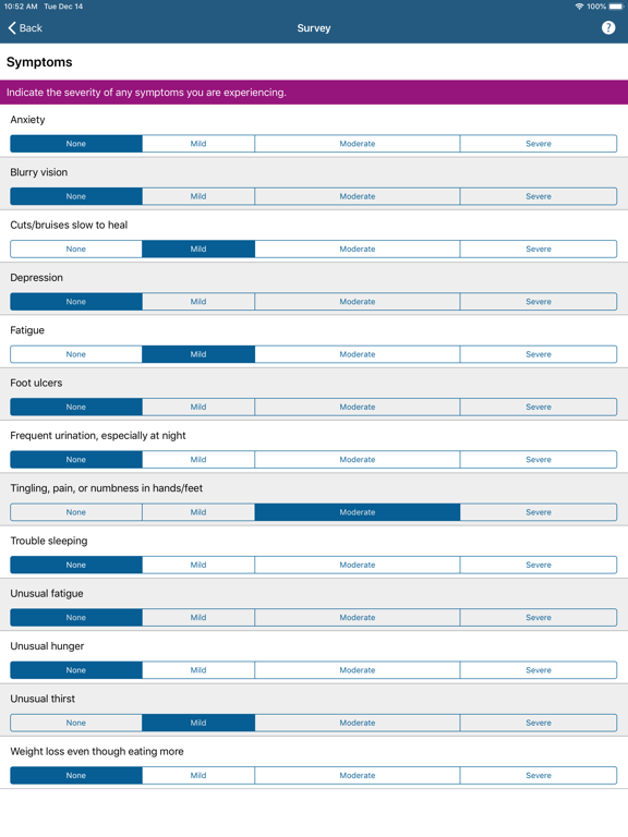 Diabetes Health Manager iPad screenshot 4 - Medical app