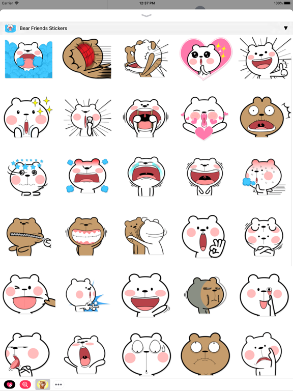 Bear Stickers: Cute Emojis iPad screenshot 6 - Stickers app
