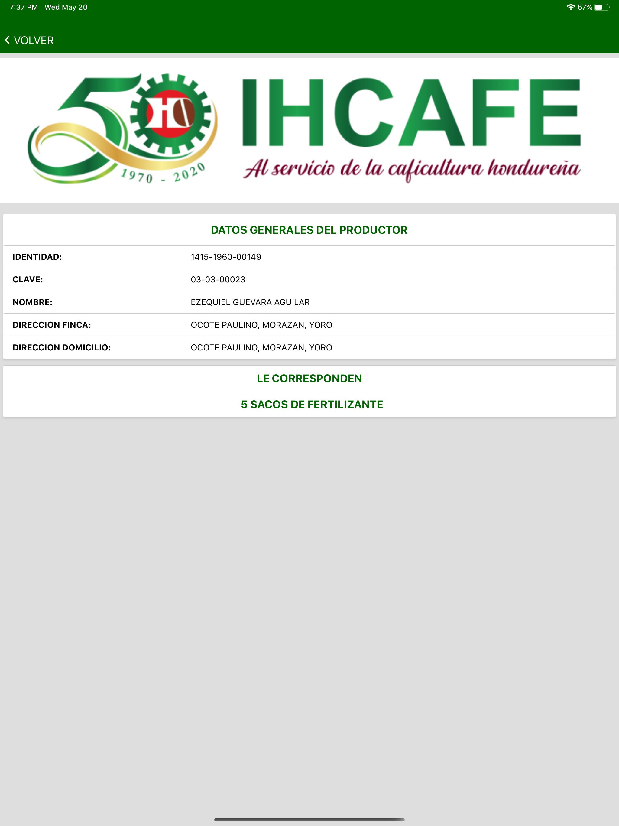 Programa Incentivos SAG-IHCAFE screenshot 11
