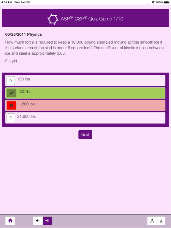 ASP-CSP Quiz Game iPad screenshot 4 - Education app