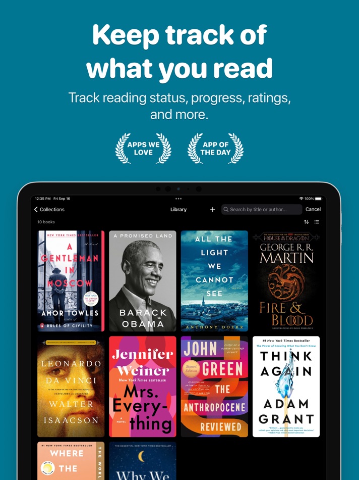 #1. Bookshelf: Book Tracker & List (iOS) 由: Alexander Gerrese