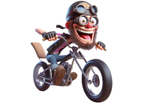 Goofy Biker Stickers