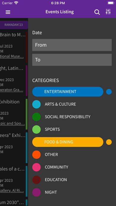 Qatar Events Screenshot