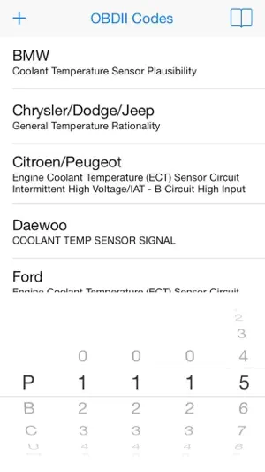 OBDII Trouble Codes screenshot 1
