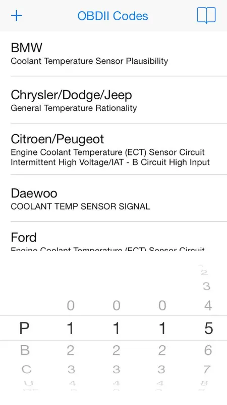 OBDII Trouble Codes screenshot 1 of 2