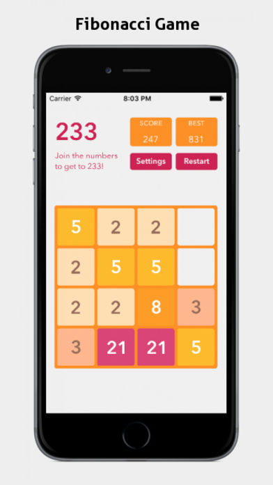 Screenshot #2 pour 2048 Master: Fibonacci Game