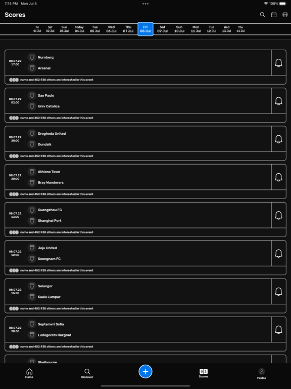 Sociaity iPad screenshot 1 - Sports app