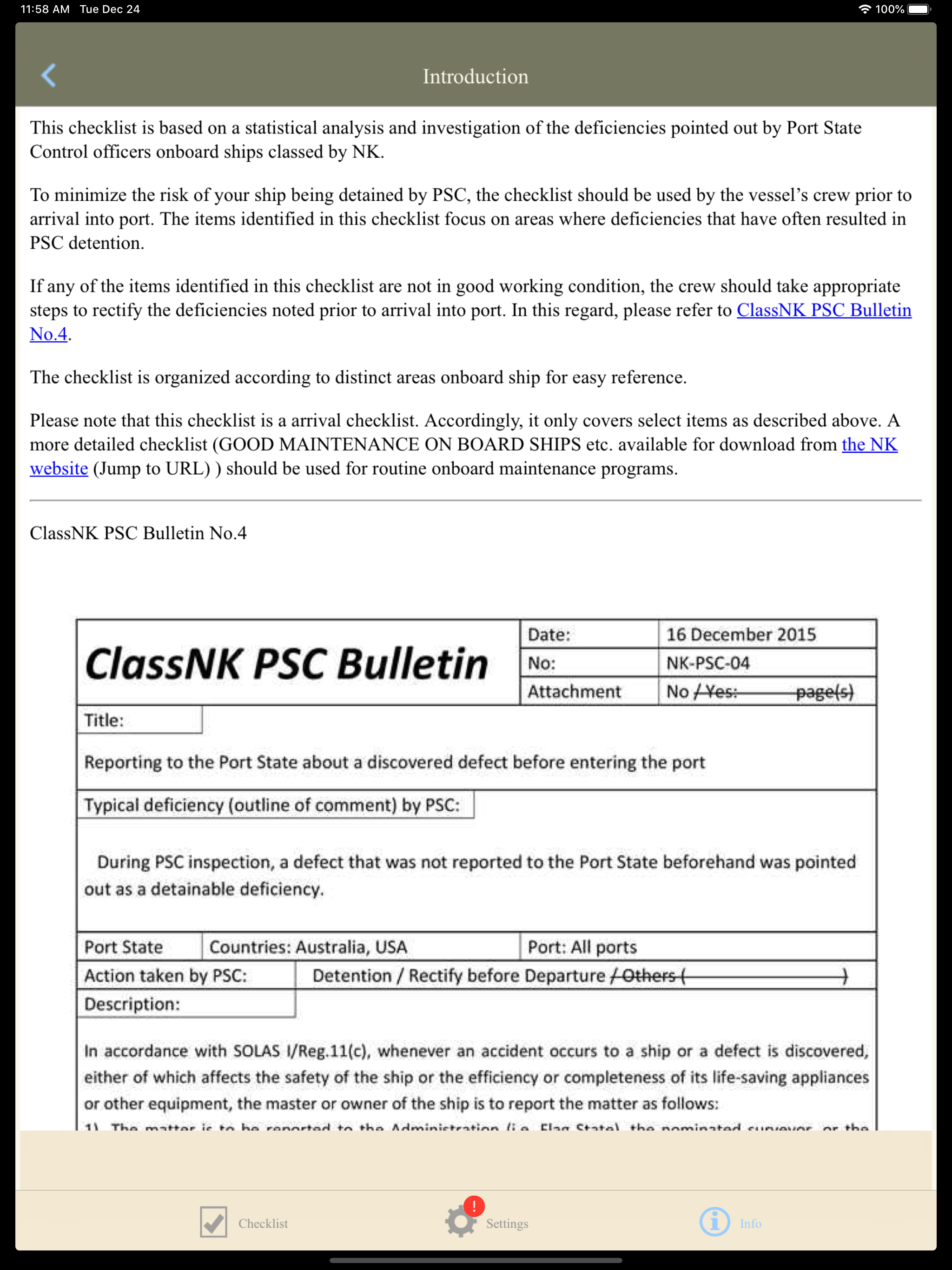 PSC Check