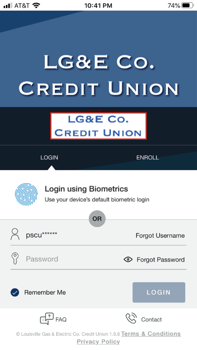 LGECU VISA Screenshot