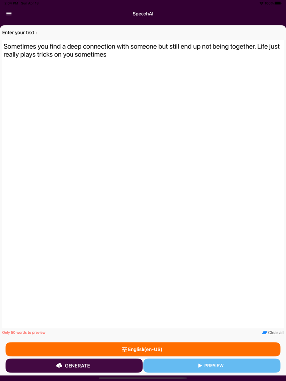 Screenshot #4 pour Speech AI - Text to Speech