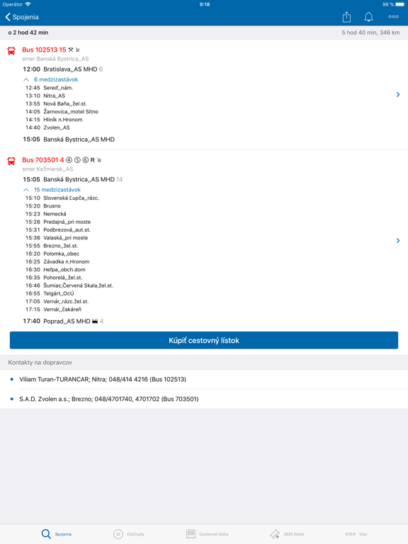Cestovné poriadky CP iPad screenshot 4 - Travel app