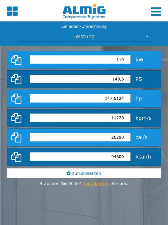 Screenshot #5 pour Druckluft Rechner von ALMiG