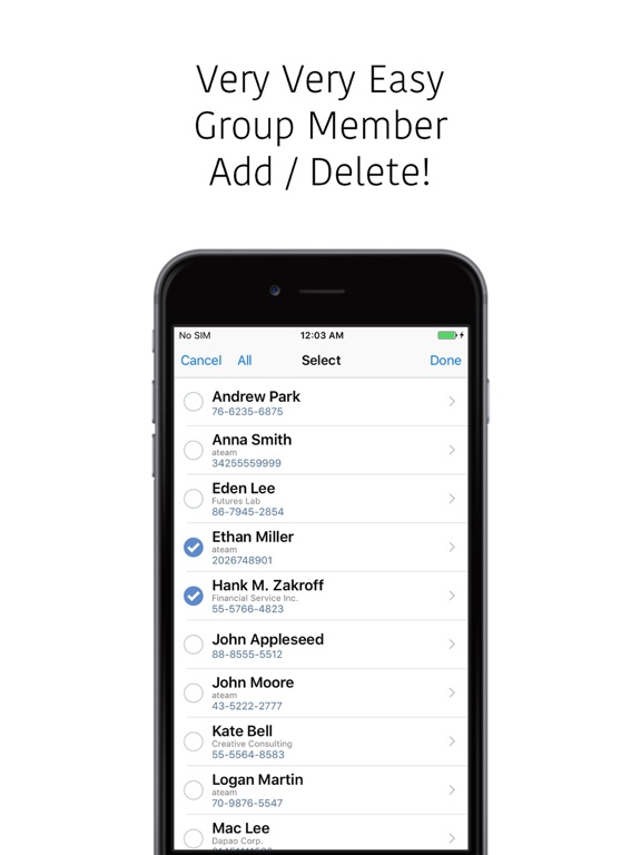 Contacts Multi Remove iPad screenshot