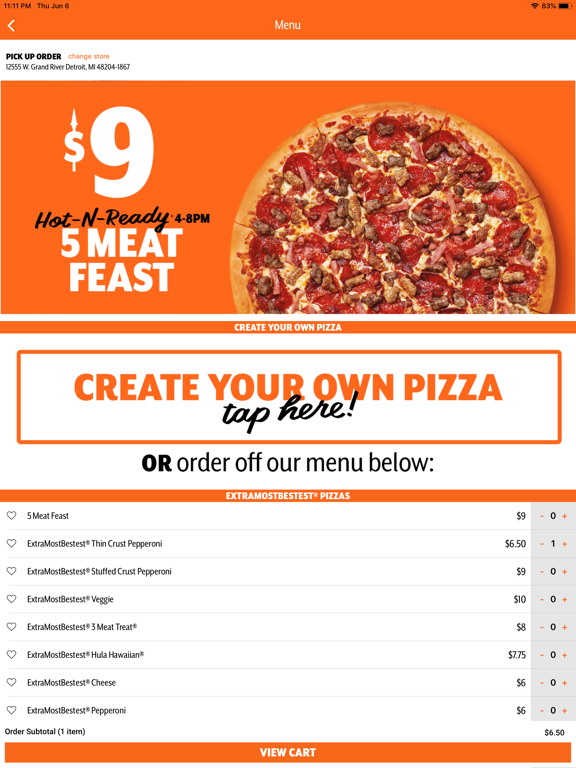 Little Caesars Pizza iPad screenshot 4 - Food & Drink app