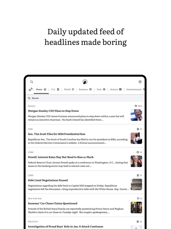 Boring Report: Unbiased News iPad screenshot 2 - News app