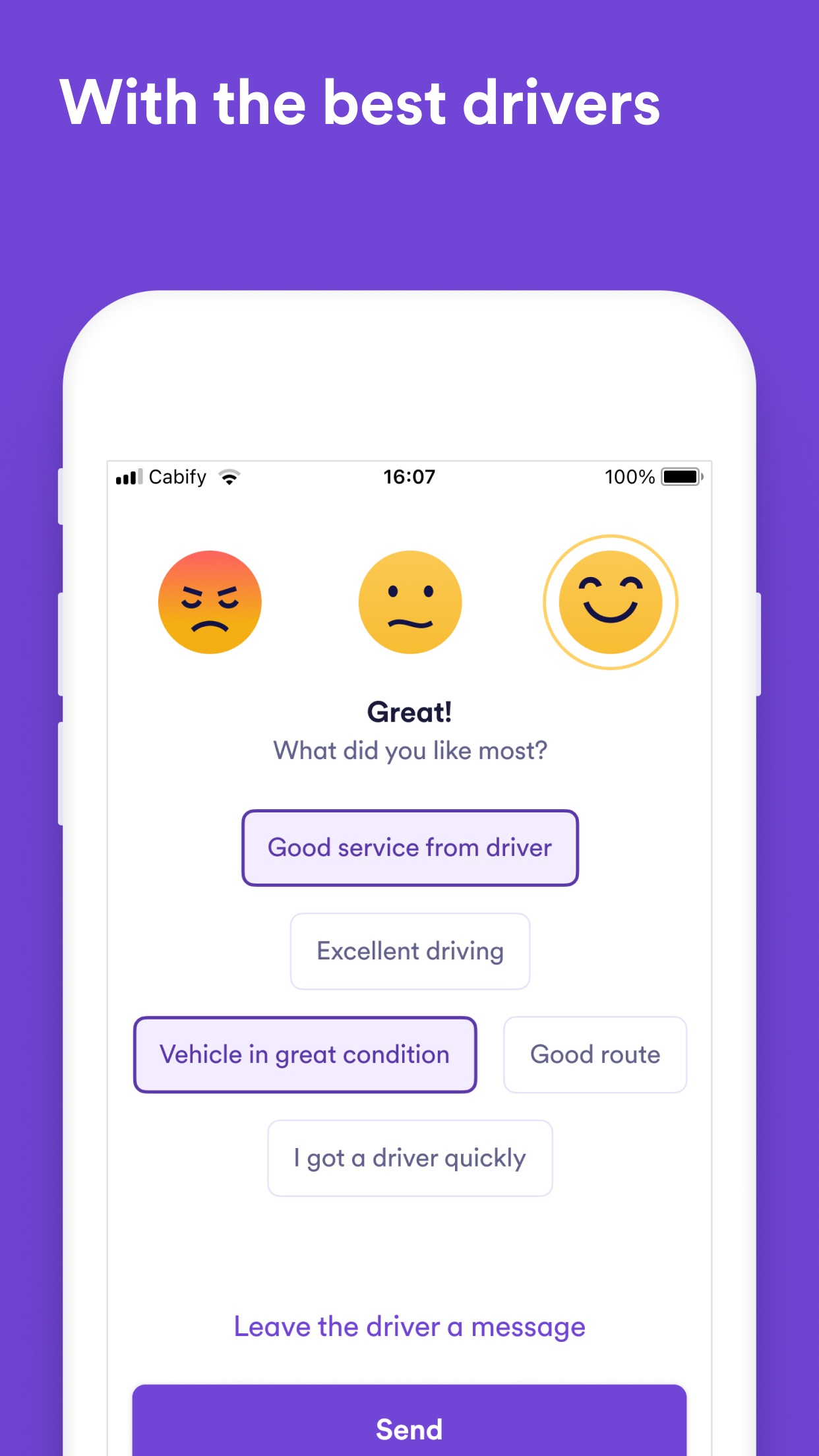 Screenshot do app Easy, um app da Cabify