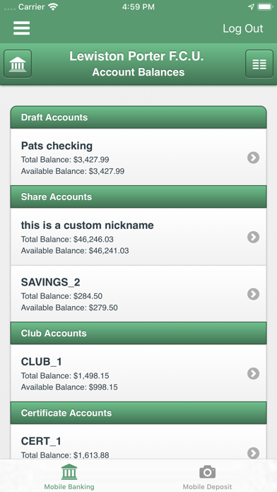 Lewiston Porter FCU Screenshot