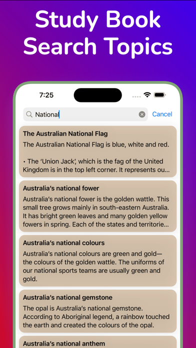 Australian Citizenship Test. Screenshot
