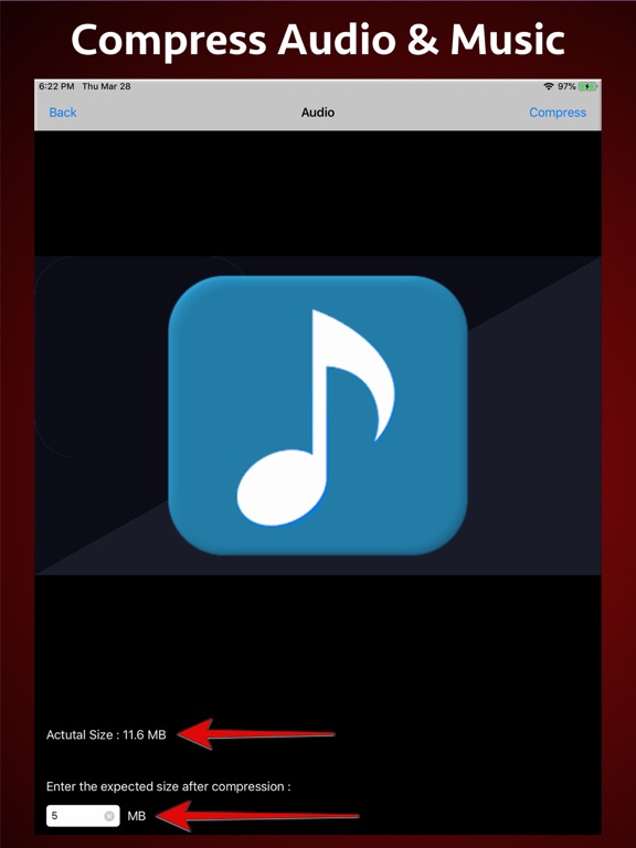 Video-Photo-Audio Compressor iPad screenshot 6 - Photo & Video app