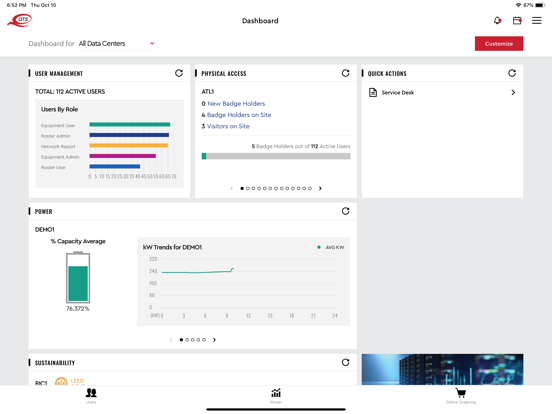 QTS Mobile iPad screenshot 2 - Business app
