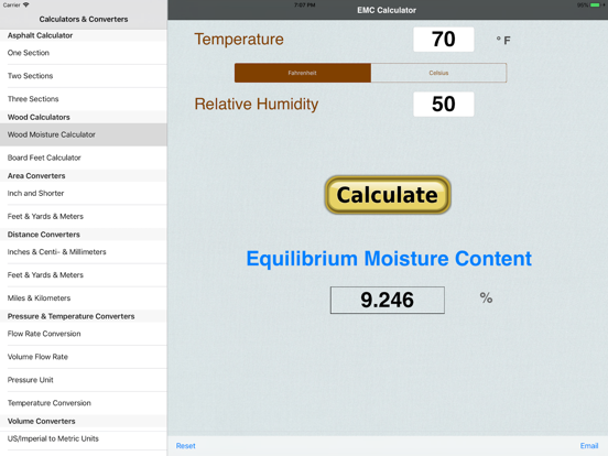 Asphalt, Wood Moisture, Board iPad screenshot 3 - Productivity app
