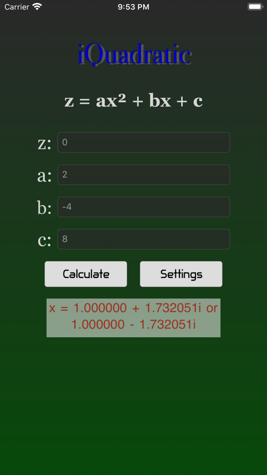 #2. iQuadratic (iOS) By: Cameron Armstrong