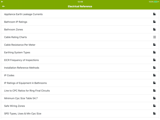 Electrical Tools and Reference iPad screenshot