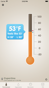 Thermo-hygrometer screenshot