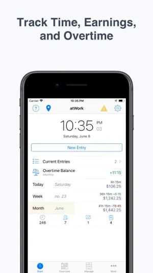 Hours & Pay Tracker: atWork screenshot 1