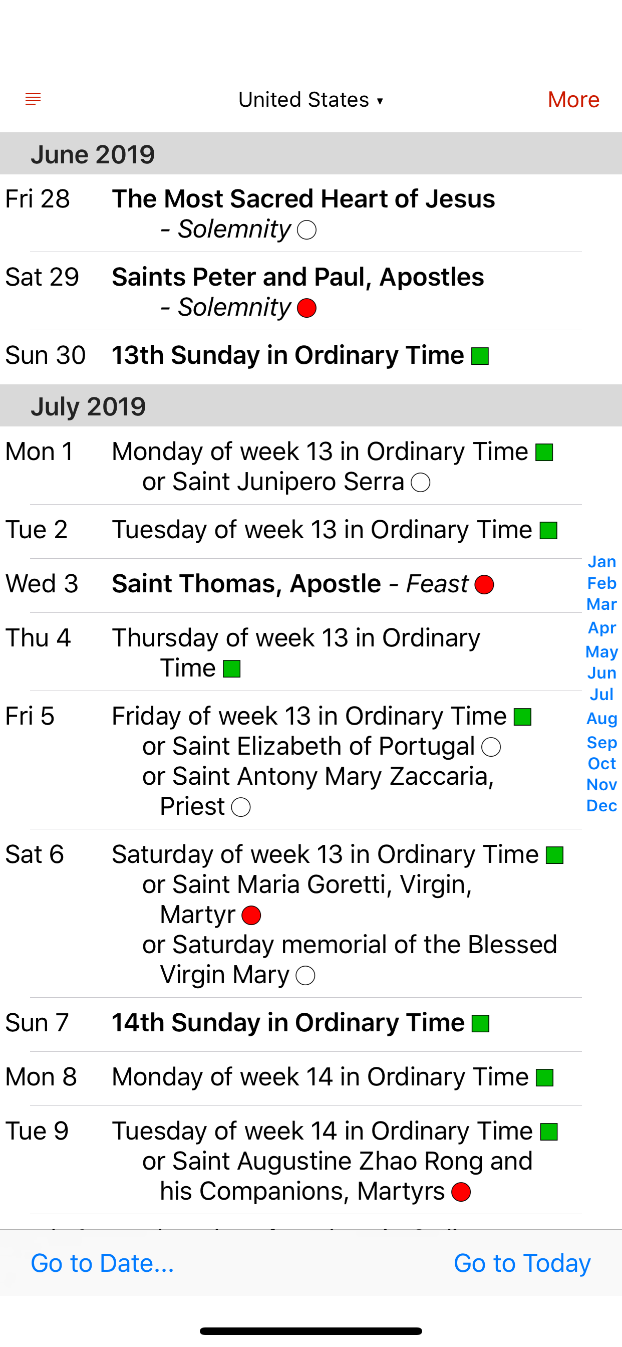 Catholic Calendar