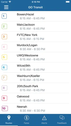 GO Transit Oshkosh screenshot 1