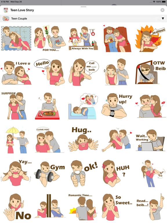 Teen Love Story Stickers iPad screenshot 1 - Stickers app