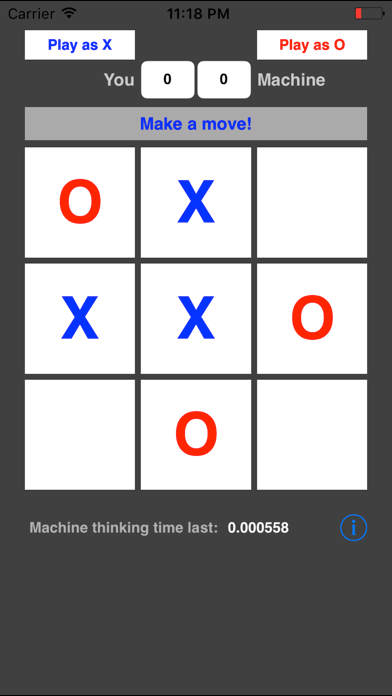 Screenshot #1 pour AI x0 (Tic-tac-toe) UNBEATABLE