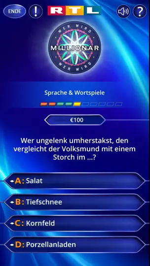 Screenshot von Wer Wird Millionär? Training auf dem iPhone 5
