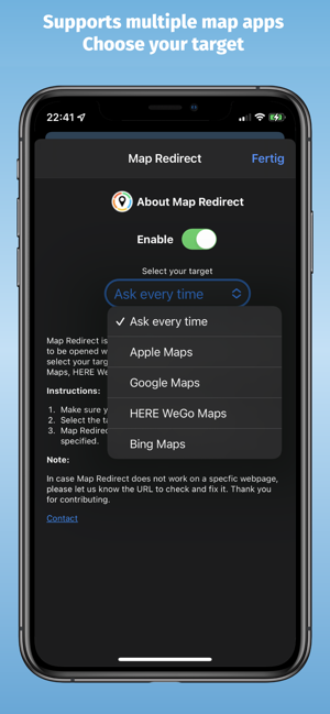 Map Redirect for Map Links Screenshot