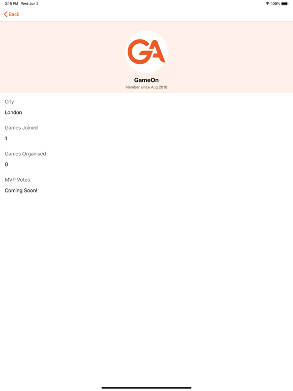 GameOn Active iPad screenshot 8 - Social Networking app