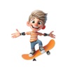Happy Skateboarder Stickers