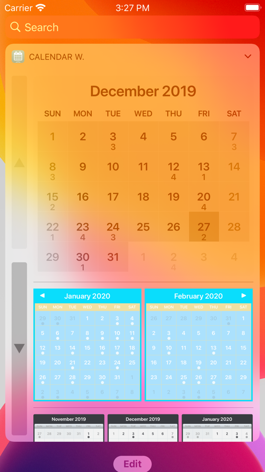 #3. Calendar Widget (iOS) Podle: Francis Bonnin