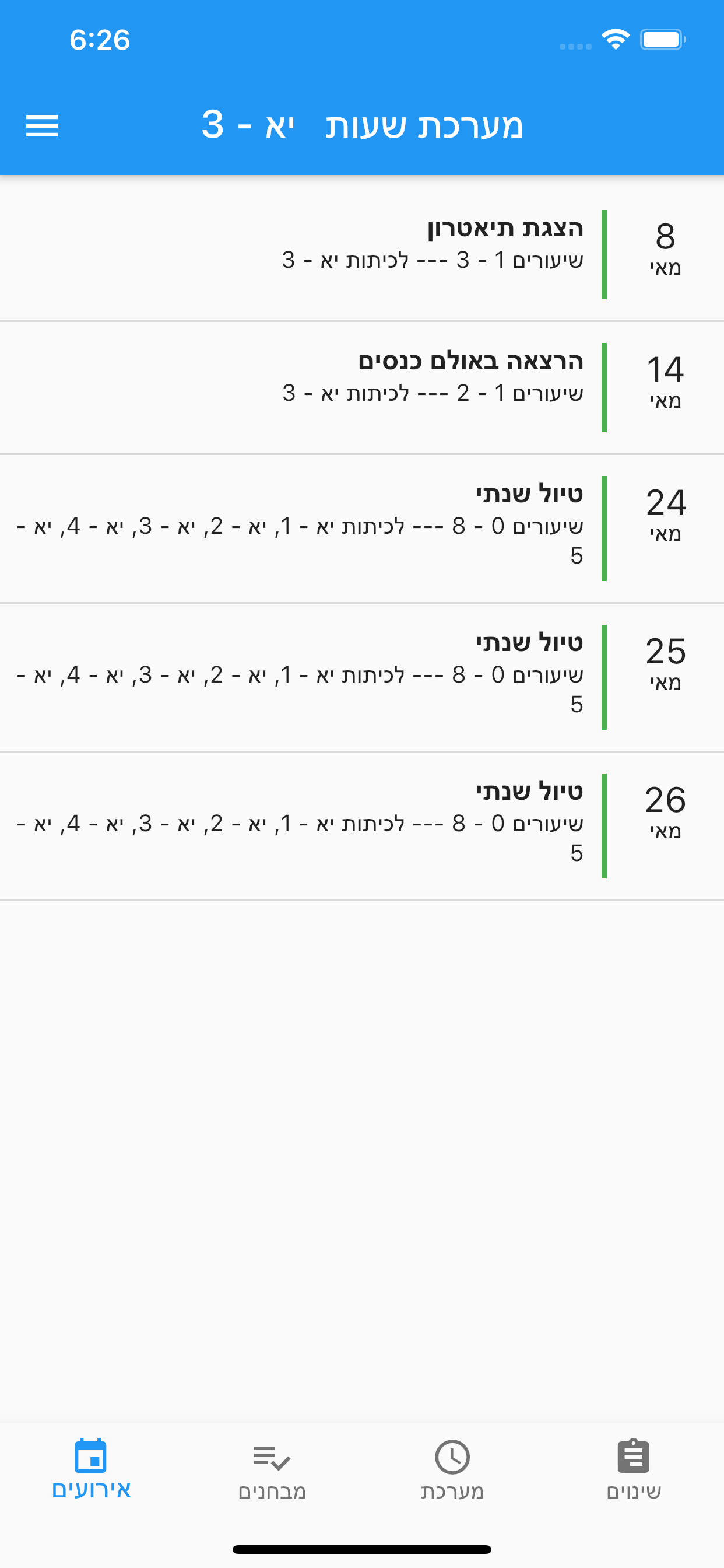 שחף מערכת שעות