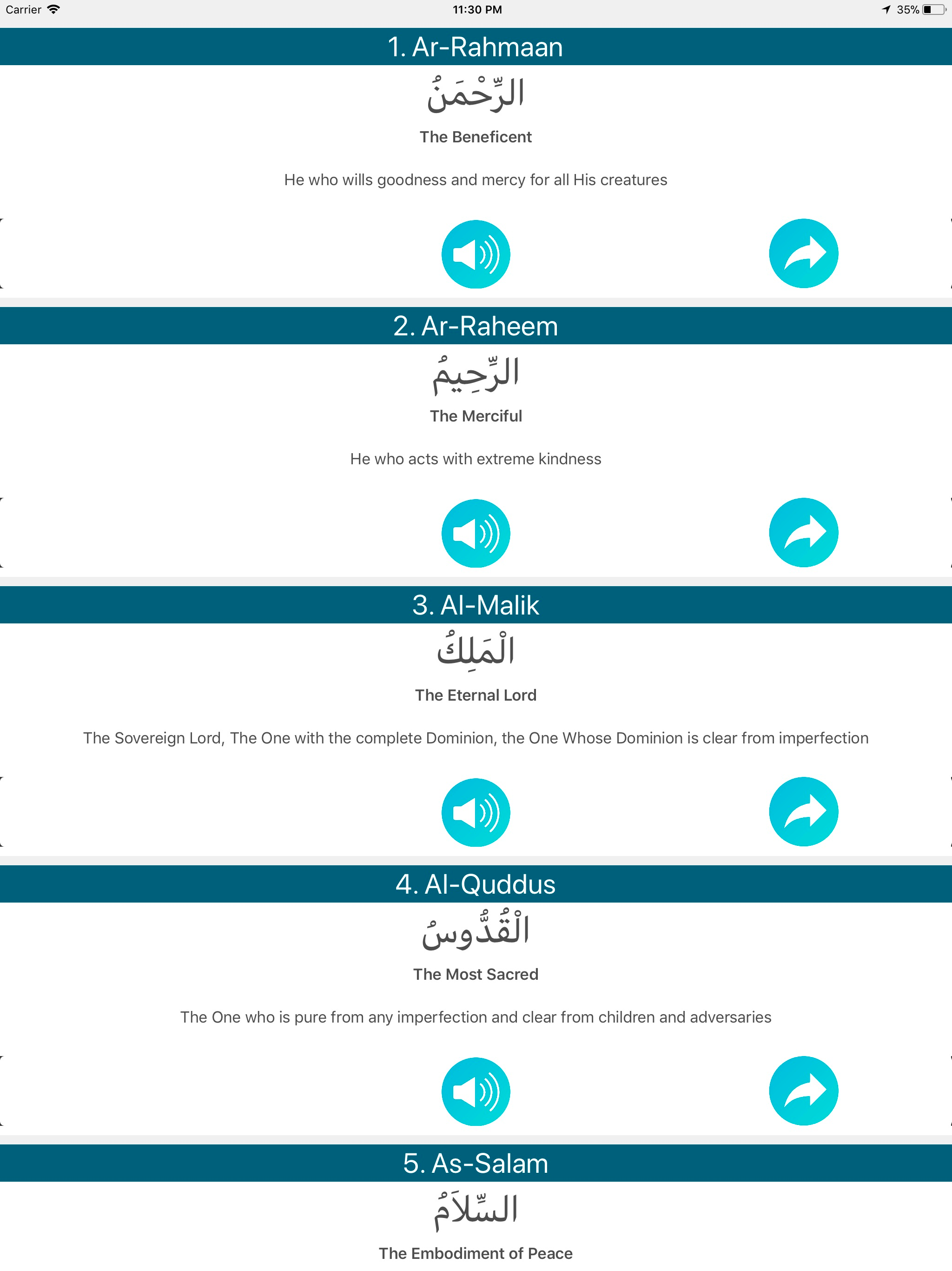 99 Names of Allah screenshot 2