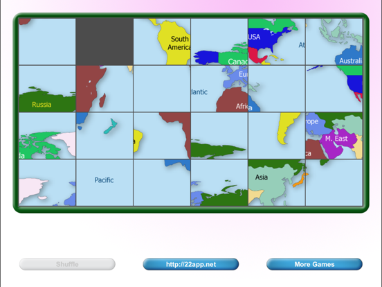 World Map Puzzle iPad app afbeelding 2