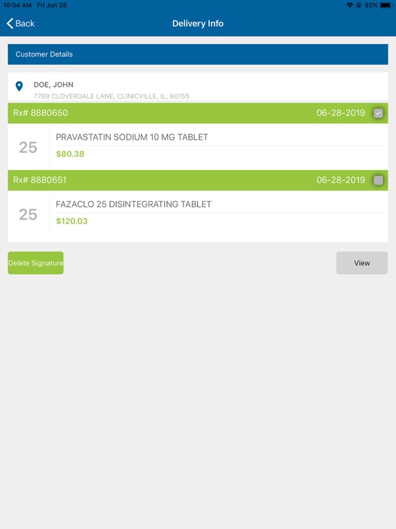 BestRx Delivery iPad screenshot 4 - Productivity app